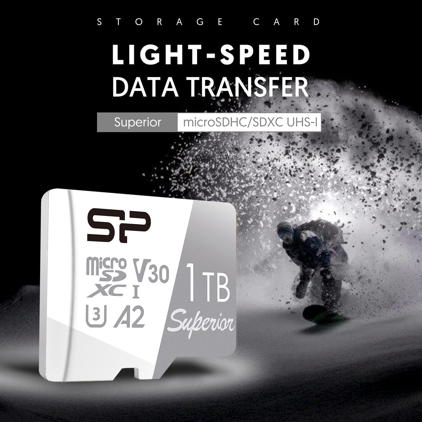 Silicon Power 1TB Superior Micro SDXC UHS-I (U3) 4K A2,High Speed MicroSD Card with Adapter SU001TBSTXDA2V20AC