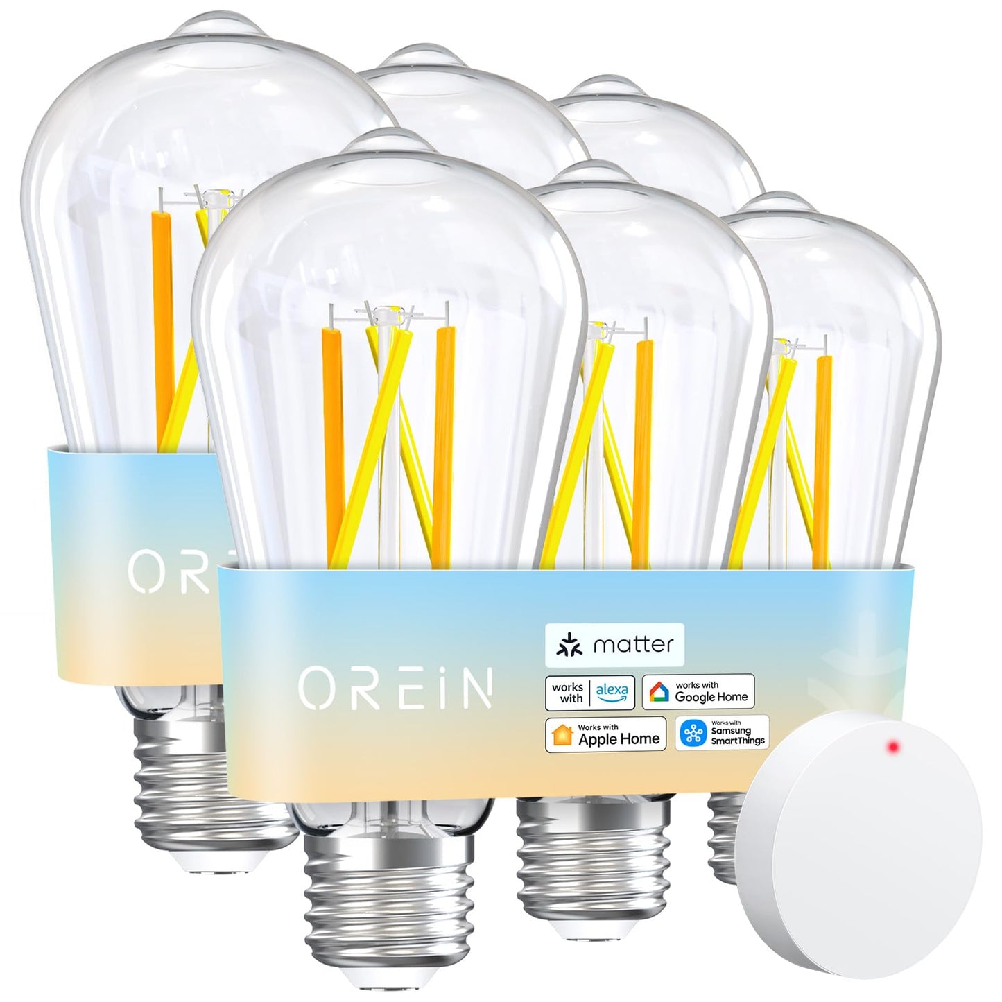 OREiN Matter Smart Edison Bulbs, Works with Alexa/Apple Home/Google