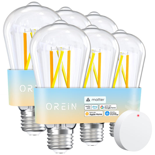 OREiN Matter Smart Edison Bulbs, Works with Alexa/Apple Home/Google