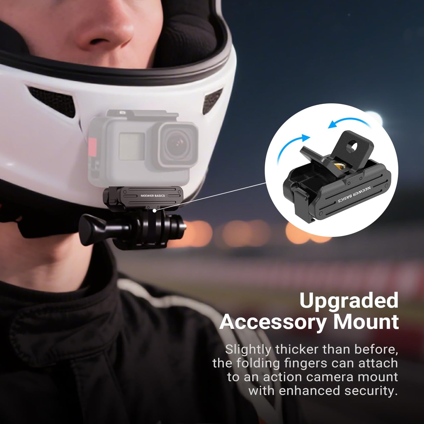 NEEWER Magnetic Quick Release Mount Adapter Compatible with DJI OSMO Action 5 Pro 4 3 360, Foldable Action Camera Stand Base Bracket Accessories, 2