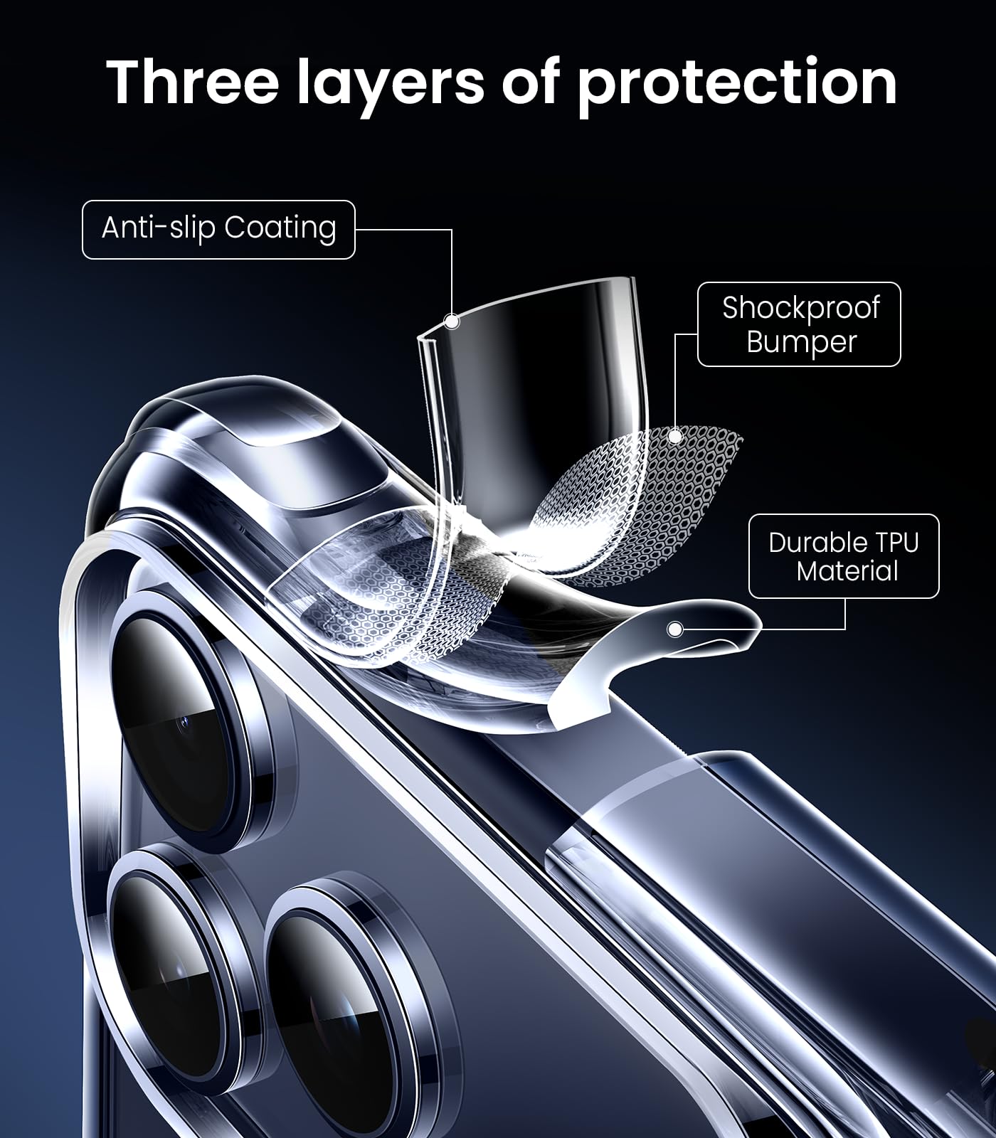 Mkeke for iPhone 17 Pro Max Case Clear, [Not Yellowing] [Military-Grade Drop Protection] Protective Clear for Apple 17 Pro Max Case with Shockproof