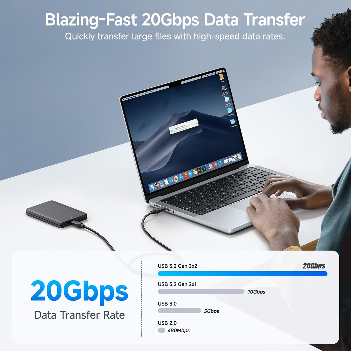 Cable Matters 2-Pack, 20Gbps USB C to USB C Monitor Cable - 6ft / 1.8m, Supports Up to [8K@30Hz/4K@120Hz Video, 240W Charging, 20Gbps Data Transfer]