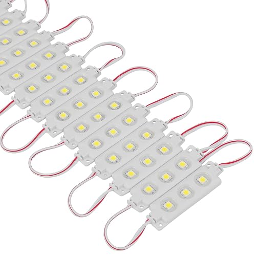 Q QINGCHEN 200 PCS 5050 SMD DC12V Injection 3 LED Module White 0.72W Waterproof Decorative Back Light for Letter Sign Advertising Signs with Tape