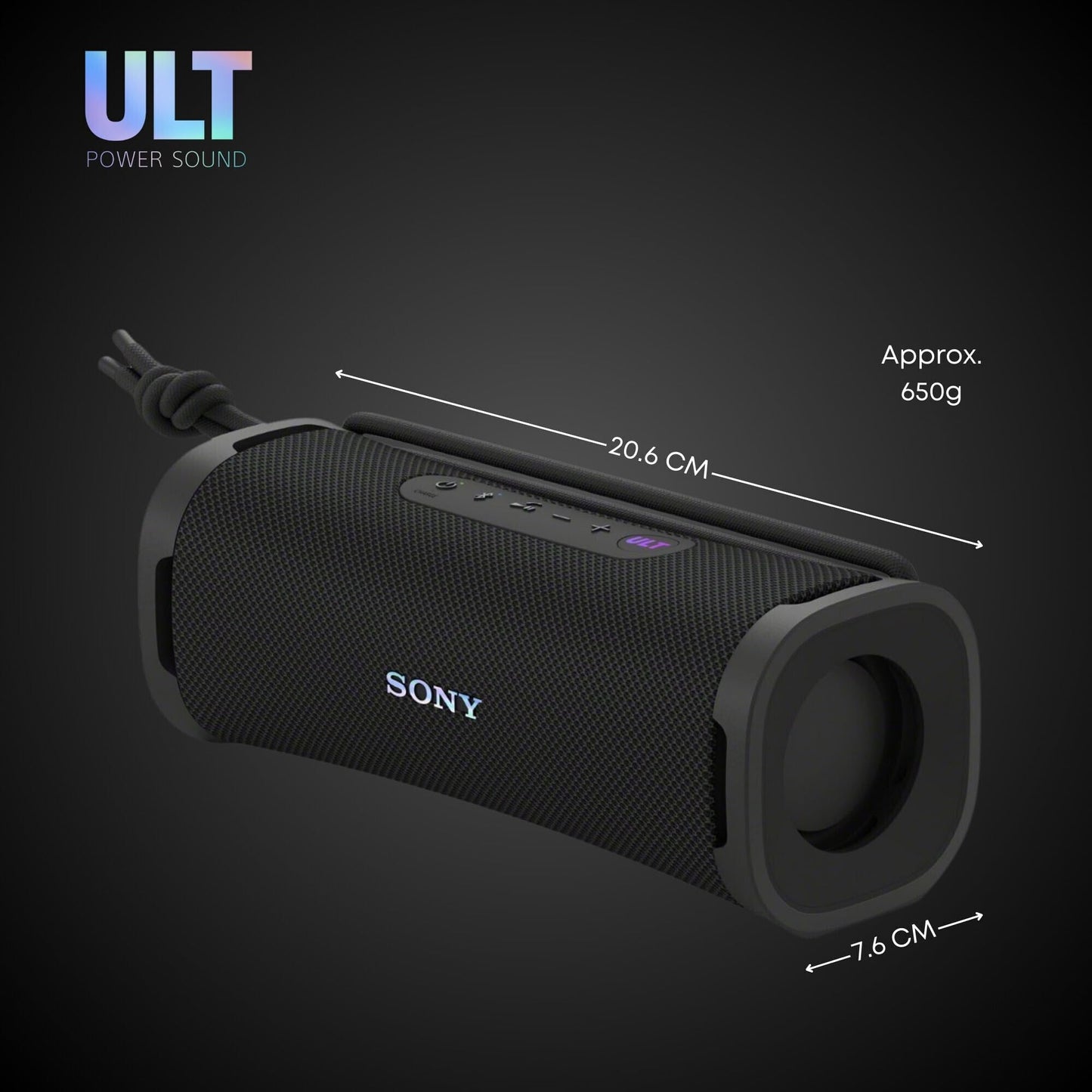 Sony SRSULT10B ULT Field Series Speaker (Black) Bundle with Hardshell Travel and Protective Case for Bluetooth Speakers (2 Items)