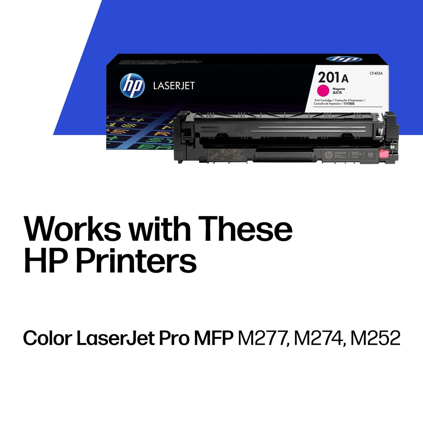 HP 201A Magenta Toner Cartridge Printers | Works with Color LaserJet Pro M252; Color LaserJet Pro MFP M277 Series | CF403A