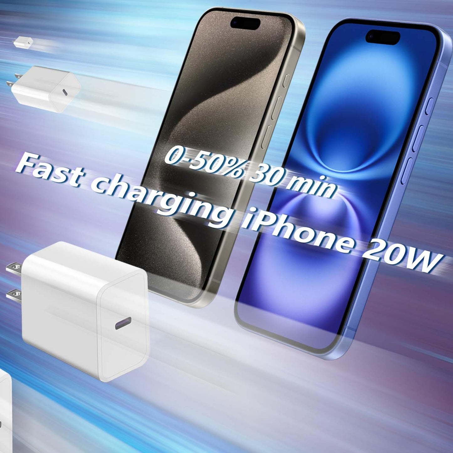 USB C Charger Block for Apple Watch Series 11 10 iWatch iPhone iPad AirPods Pro,Wireless Charger Pad, 1 Port Type C Fast Charging 20W PD Power Adapter