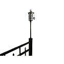 Tru-Post® Oil Lamp (Torch) for a Deck Railing or Fence Post (2 inch x 2 inch Aluminum Post Cap, Black)