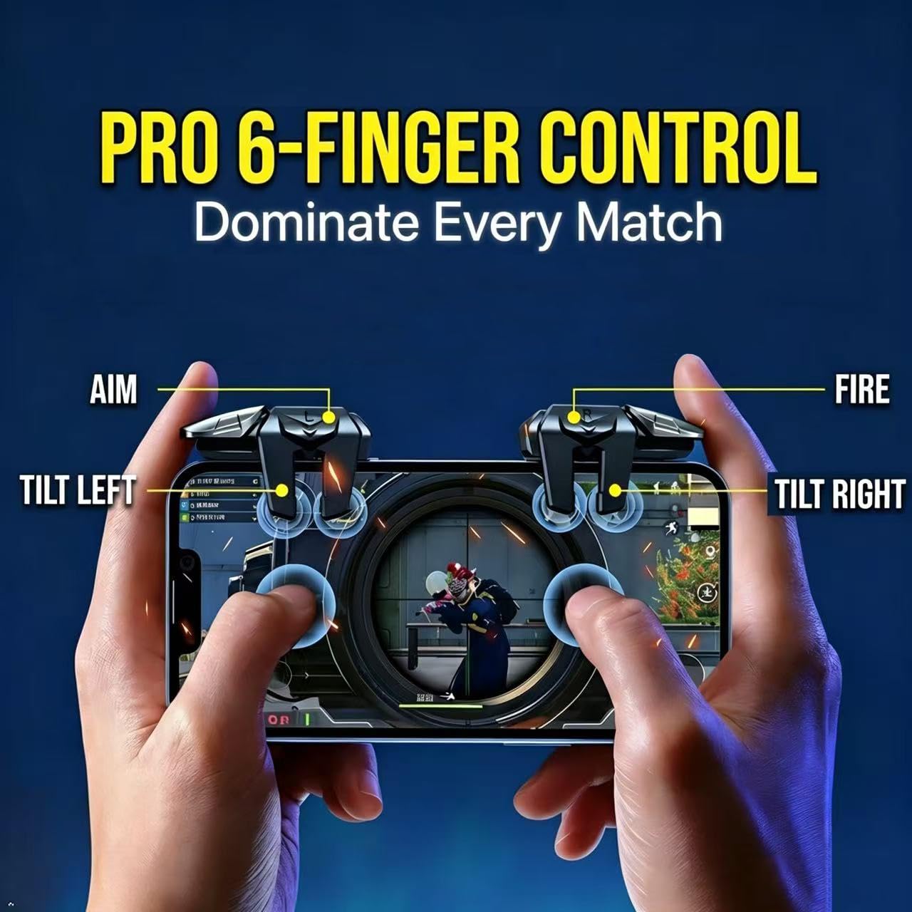 Mikirini PUBG Mobile Triggers 13 in 1 Combo, 4 Gaming Triggers Mobile Phone Game Controller for PUBG/Knives Out/Call of Duty/Rules of Survival, Aim