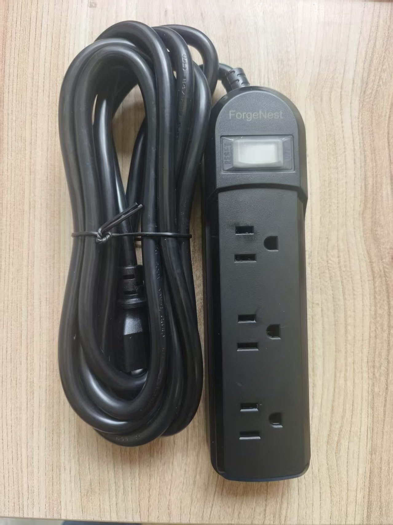 ForgeNest Outdoor Power Strip with 3AC Outlets, IPX6 Waterproof Surge Protector, Safety Lock Design and ETL-Certified Cables, 6FT Extension Cord