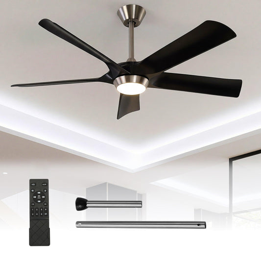 Tribesigns 52" Modern Ceiling Fan with Light Remote Control, Dimmable LED Reversible Fan Light, Quiet DC Motor 5-Blade Smart Ceiling Fan for Living