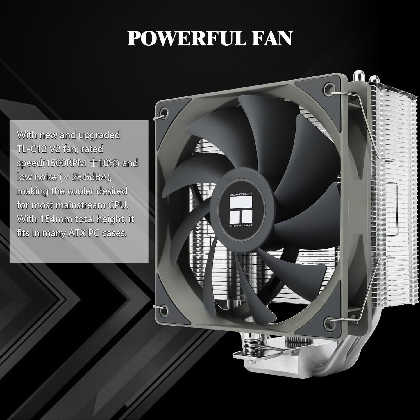 Thermalright Assassin Spirit 120 V2 CPU Air Cooler, 4 Heat Pipes, TL-C12C V2 PWM Quiet Fan for AMD AM4/AM5 & Intel 1100/1200 CPU Cooler