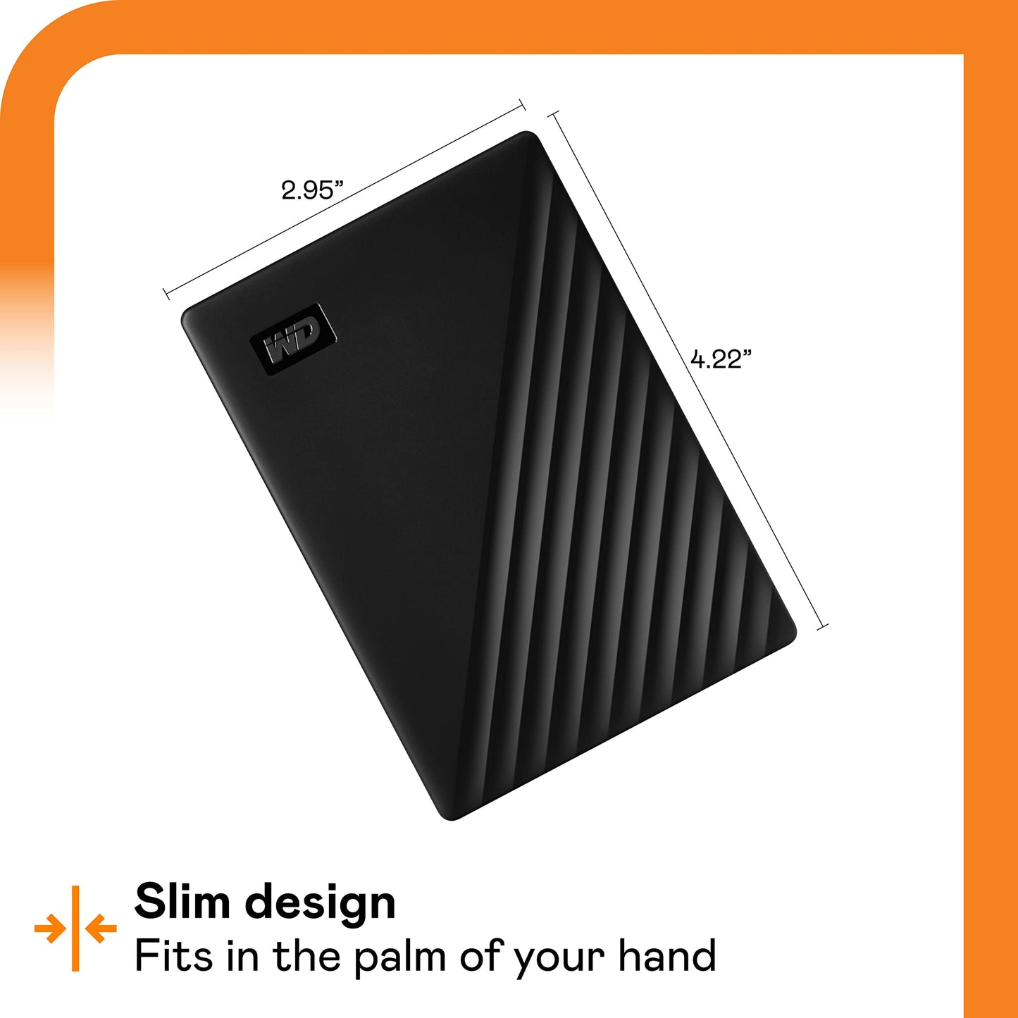 WD 5TB My Passport, Portable External Hard Drive, Black, backup software with defense against ransomware, and password protection, USB 3.1/USB 3.0