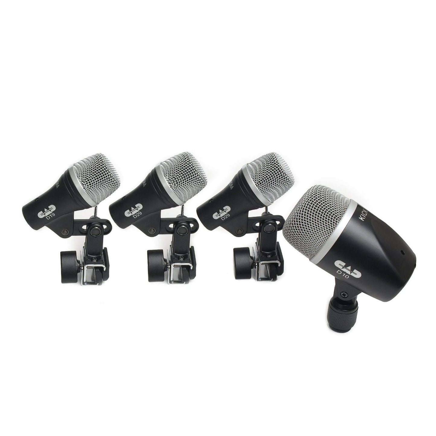 CAD Audio STAGE4 4-Piece Drum Mic Pack - D19 Snare, 2× D29 Toms, D10 Kick, Integrated Clips & Carry Case