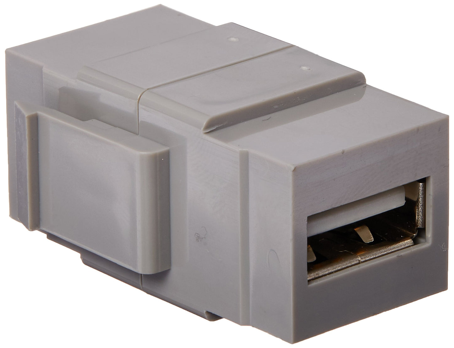 Leviton QuickPort USB connector, Feed-Through, 40835-G, Grey