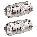 MOOKEERF 2 Pack UHF PL259 Connector Adapter UHF SO239 Female to Female Coaxial Cable Adapter PL-259 Female Connector