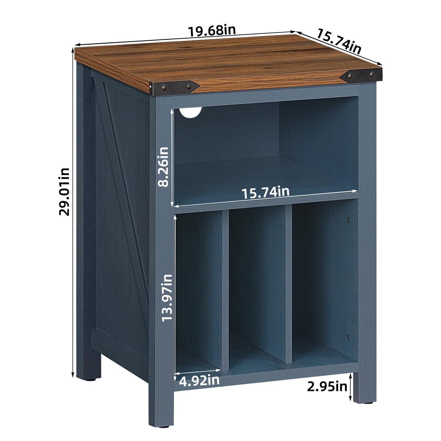 Joaxswe Record Player Stand with Vinyl Record Storage,Navy Blue Record Player Table Holds up to 160 Albums,Large Wood Turntable Stand Cabinet Dispaly