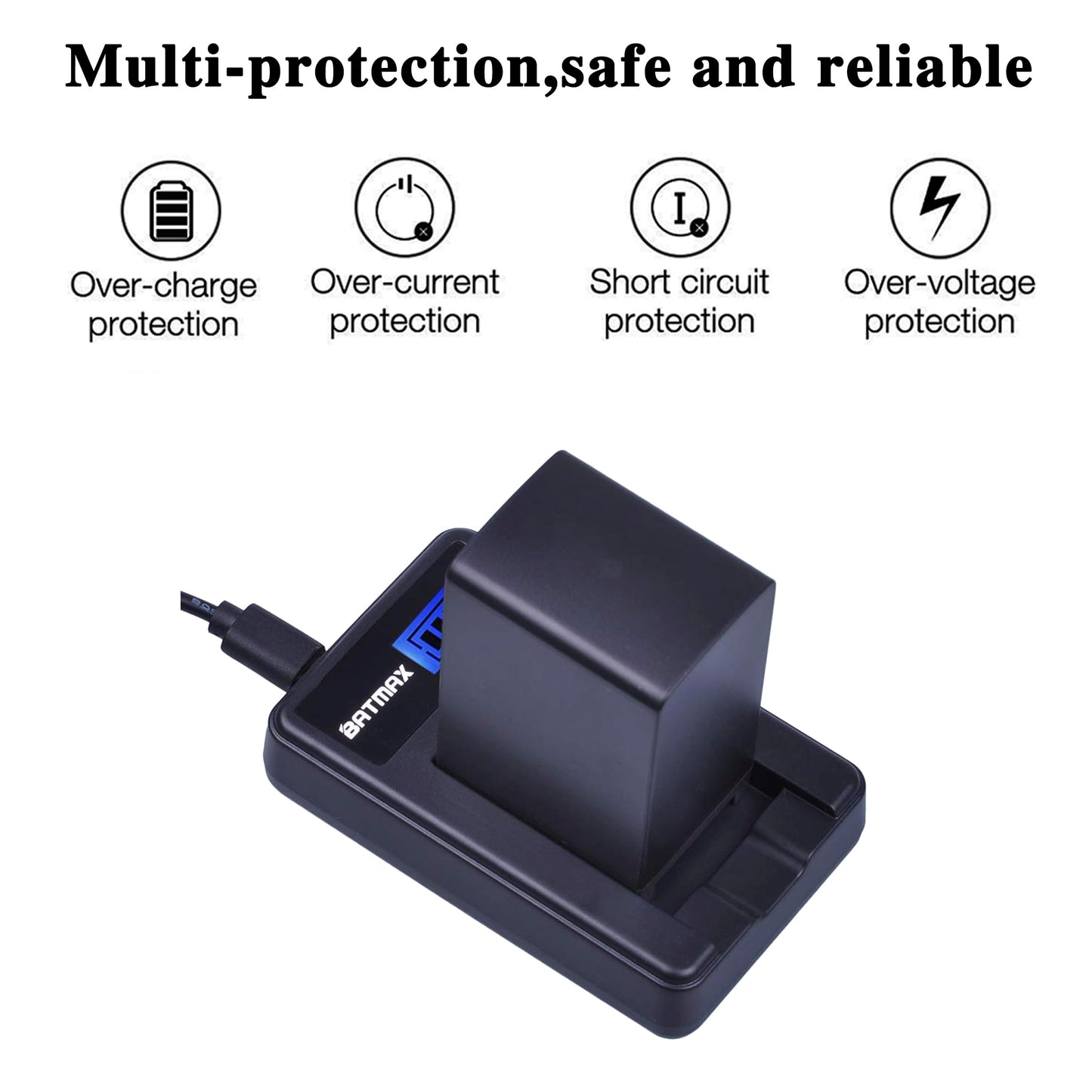 Batmax 1Pc 2900mAh BP-828 Battery + Quick LCD Charger for Canon VIXIA HF G50, HF G60, HF G70, XA15, XA20, XA25, XA60, XA65, XA70, XA75,XA40, XA45