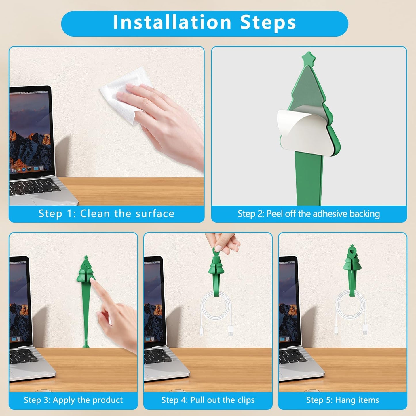 XGJUCE 12 Pcs Appliance Cord Organizer, Silicone Cord Bundlers, No Tools Cord Bundler for Hanging Electrical Cables, Self-Adhesive Design for Quick