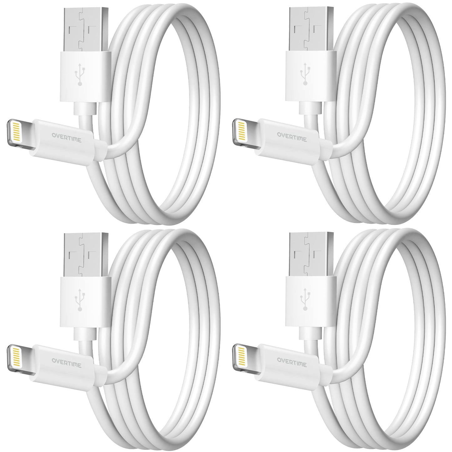 Overtime iPhone Lightning Cable, MFI Certified, Portable & Smart Charging USB A to Lightning Cable, Fast Apple Charging Cord, 6ft iPhone Charger Cord…