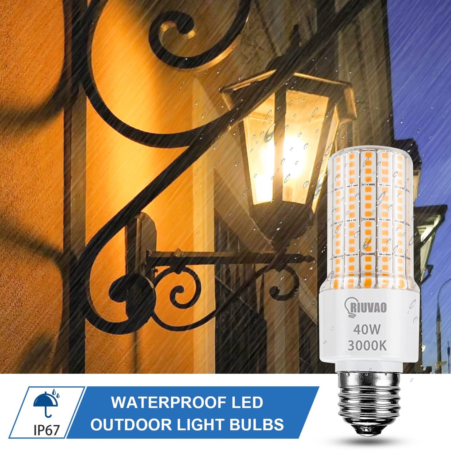 Led corn Light Bulbs 300W Equivalent Super Bright 5000Lm 3000K Warm White led Light Bulb E26/E27 Medium Base 40w Waterproof Led Bulb for Outdoor