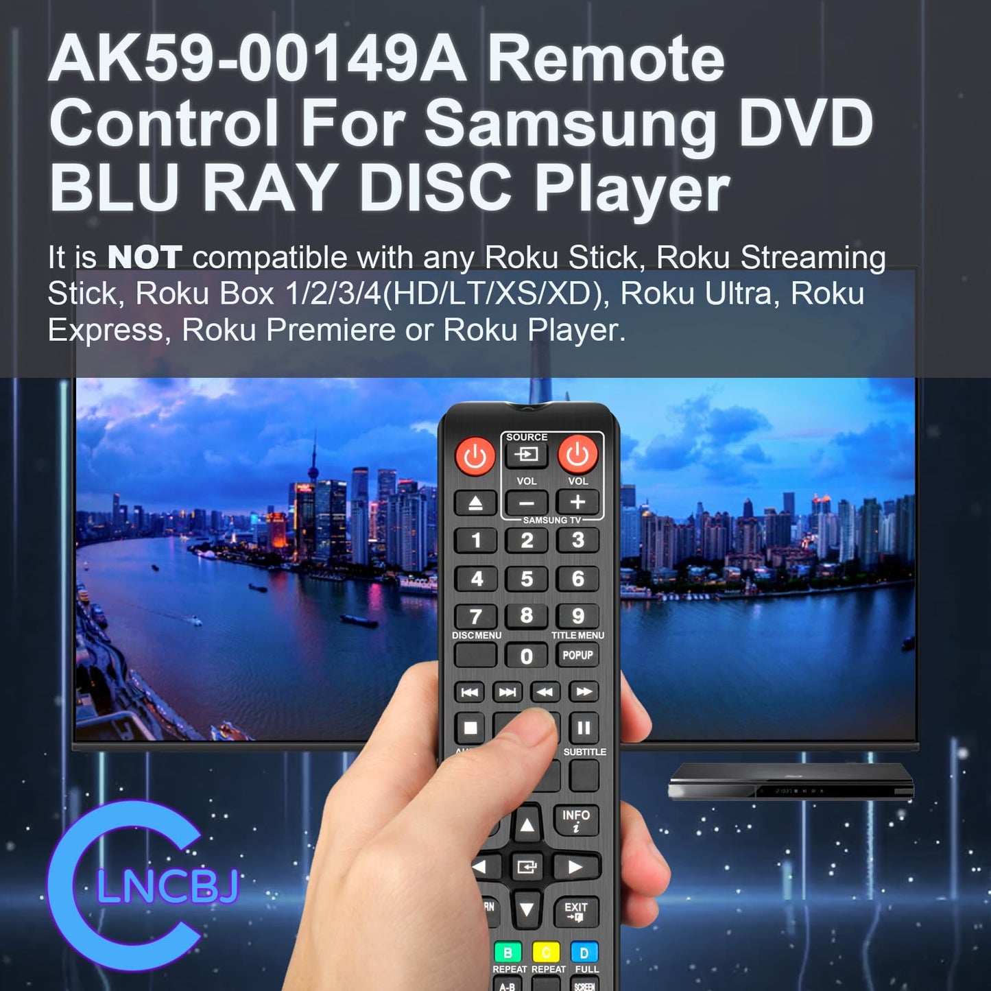 AK59-00149A Replace Remote Control Compatible with Samsung Blu-Ray BD-F5100 BD-JM57 BD-JM59 BD-JM57C