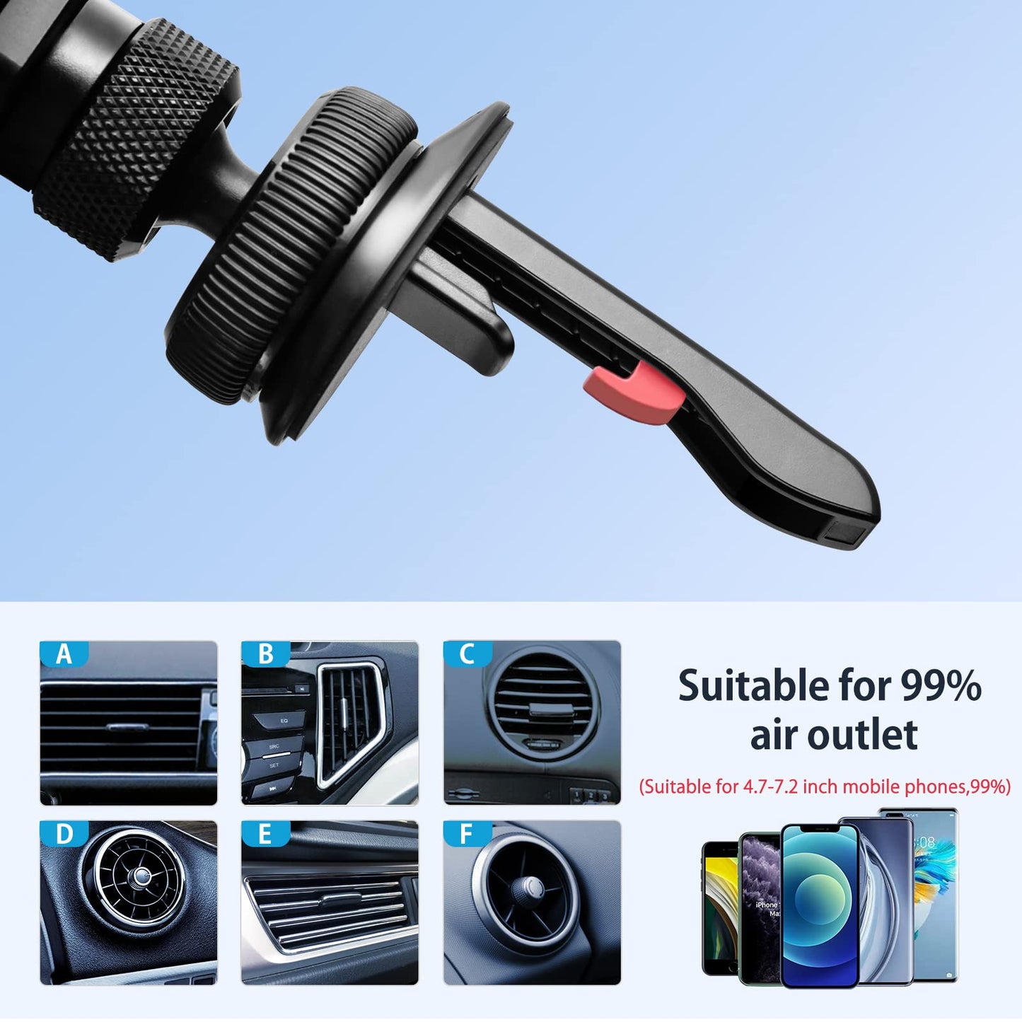 OATSBASF Car Vent Phone Mount [Full Metal Body] Foldable Car Air Vent Phone Holder, Compatible with iPhone 17 16 Pro Max 15 14 / Samsung S25 Ultra 24