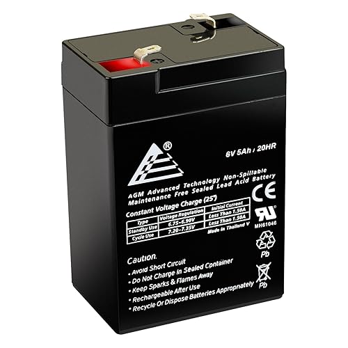 ExpertPower 6V 5AH AGM SLA Rechargeable Battery Replaces 4ah 4.5ah