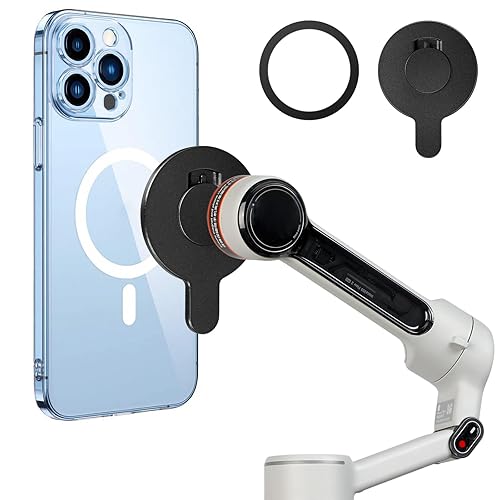 Magnet Clamp Adapter Ring Holder for Insta360 Flow 2 Pro, Magnetic Clip Quick-Release Mount for insta 360 flow pro 2, For Magsafe iPhone 17 16 15 14