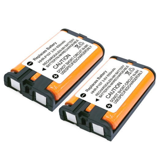 TrianglePatt 2 Pack HHR-P107 NI-MH Rechargeable Battery for Panasonic 3.6V 650mAh Battery for Cordless Phones…