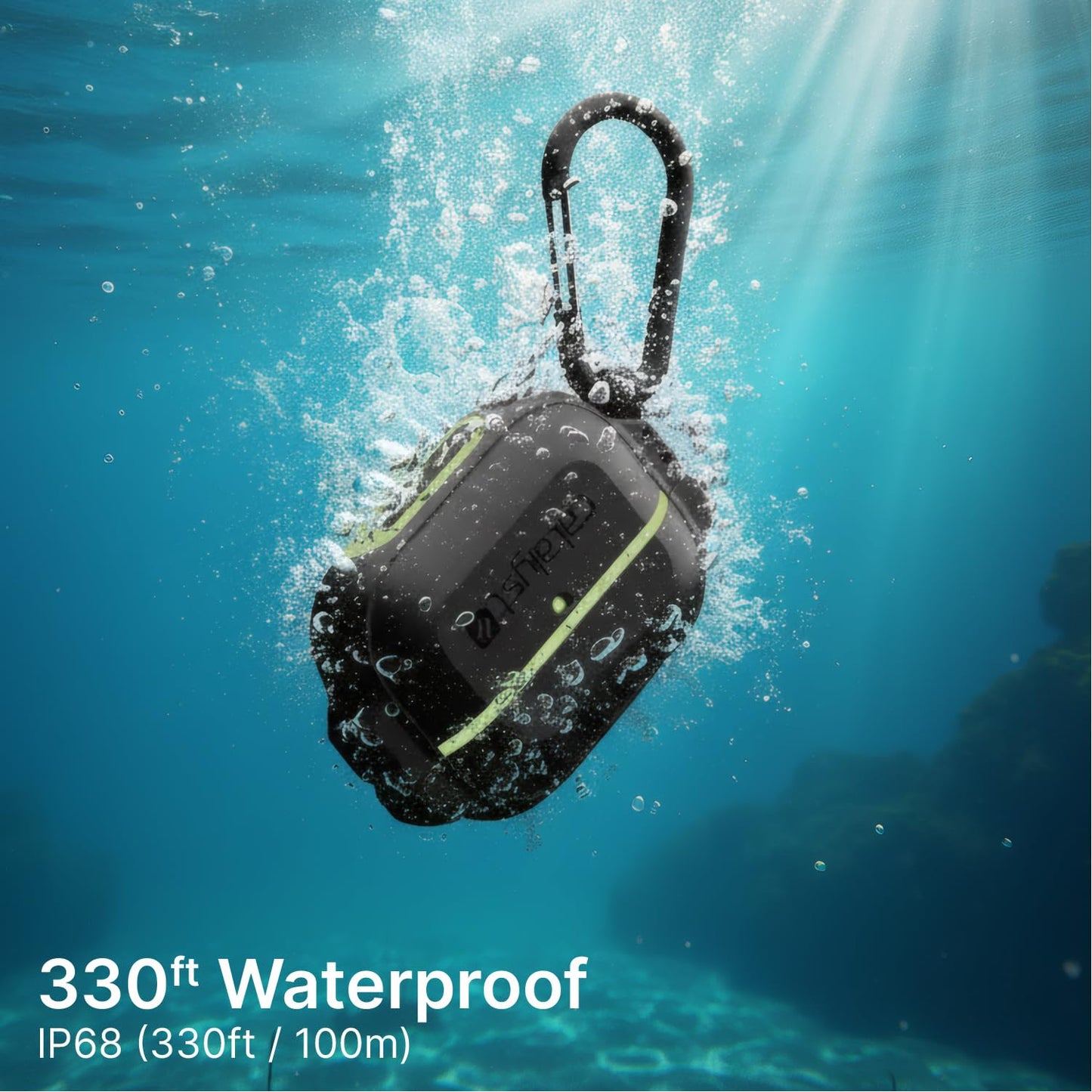 Catalyst for AirPods Pro 2nd/1st Gen Case with Secured Latch & Carabiner, IP68 Waterproof 330Ft and Military-Grade Drop Proof Total Protection Case