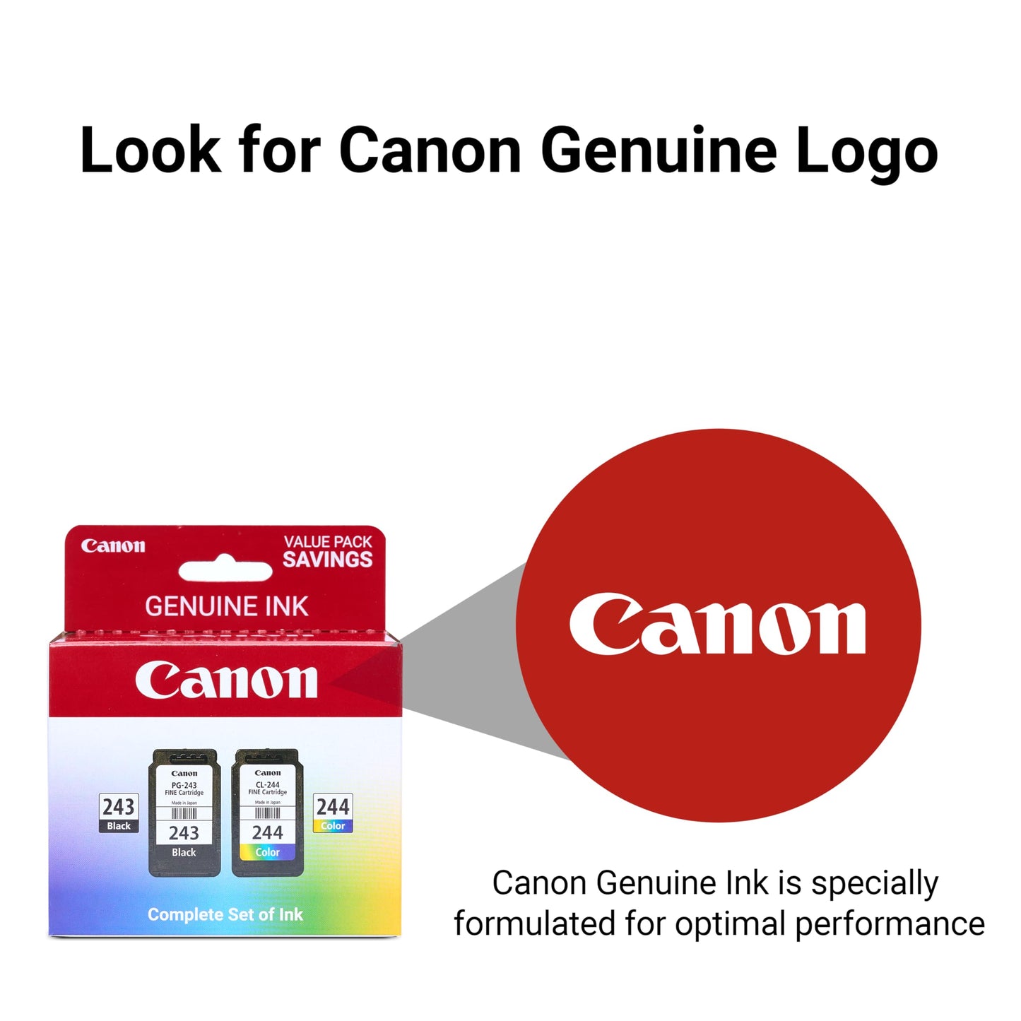 Canon PG-243 / CL-244 Genuine Ink Value Pack (2 Cartridges), Compatible with iP2820, MX492, MG2420/2520/2920/2922/2924/3020/2522/2525