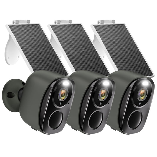 Security Cameras Wireless Outdoor -2K Home Security Camera Battery Powered, Outdoor Security Cameras with 3MP Color Night Vision/Spotlight/IP65