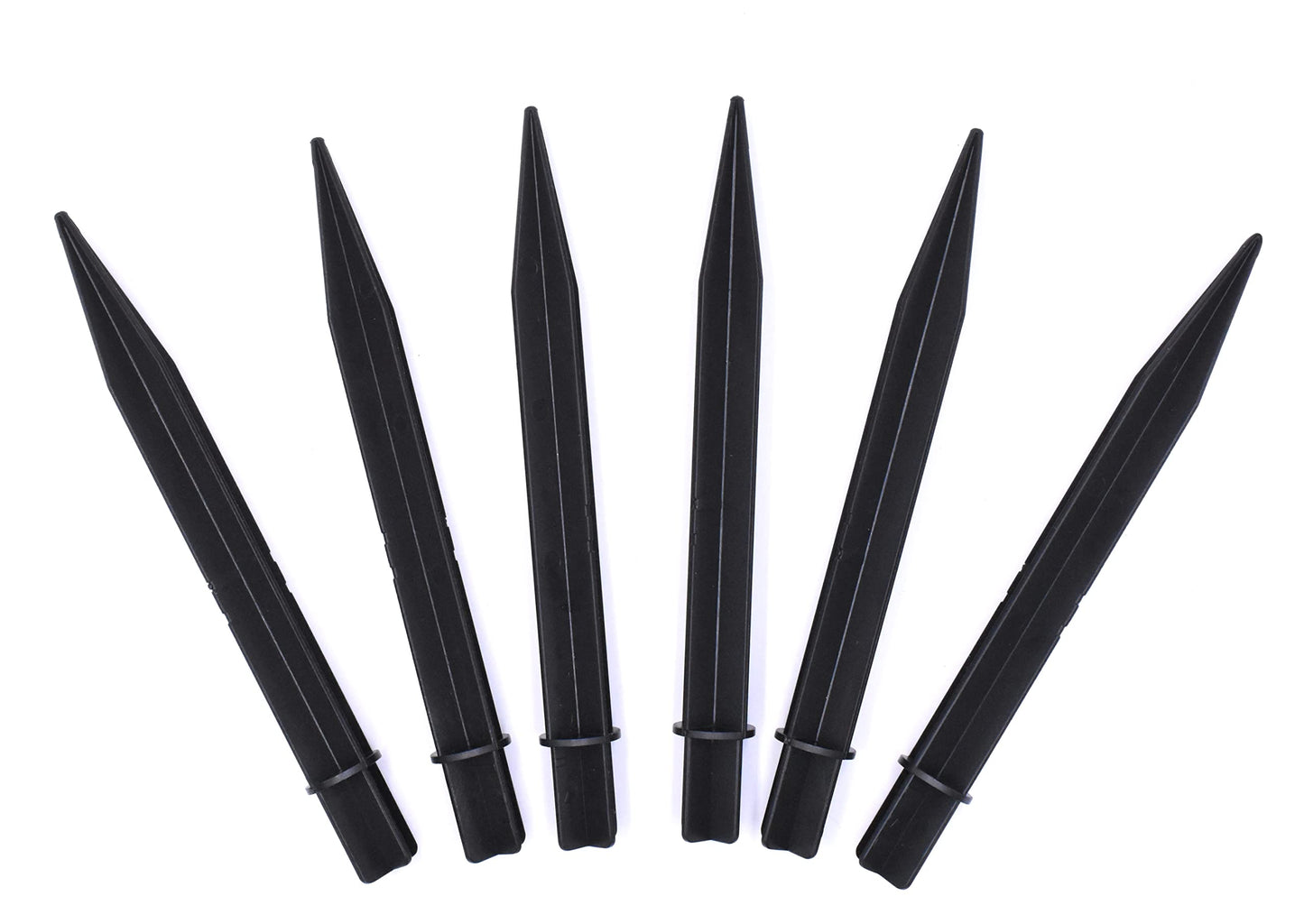 Aliotech 6Pcs 8.25 Inch Reinforced Ground Spikes, Solar Lights Spikes, ABS Plastic Lights Replacement Stakes, Ideal for Solar Pathway Lights Garden