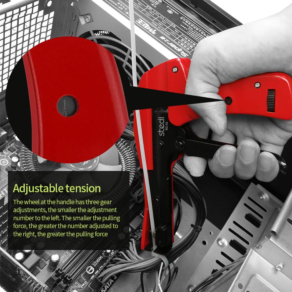 stedi Cable Tie Gun, Ergonomic Hand Operated Zip Tie Gun [Premium], Sharp and Wear Resistant, Cable Wire Fastening and Cut-Off Tie Tool, Special