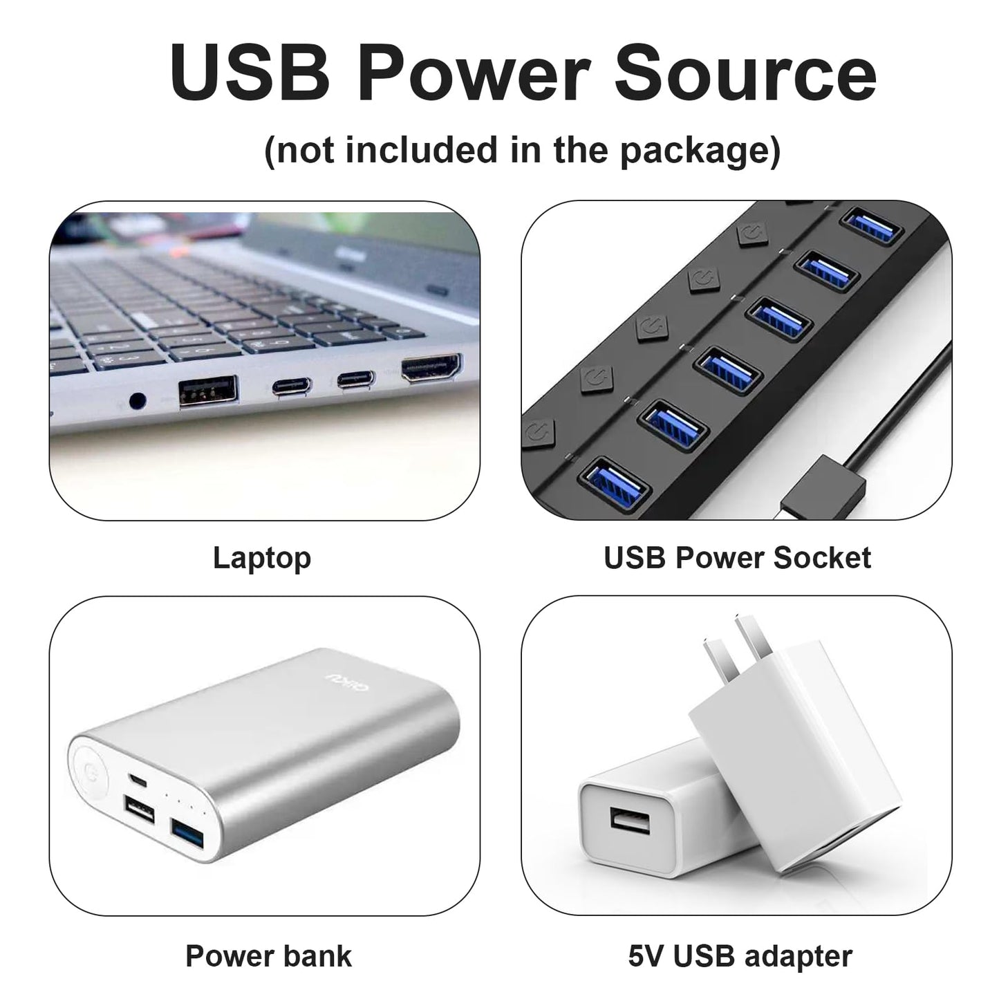 HSZJsto DC 12V Voltage Step-Up USB to Dual 3 & 4-Pin PC Fan Sleeved Power Adapter Cable, DC 5V Step up 5-12V, with 2-Way Splitter Cable