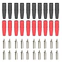DaFuRui 4mm Banana Plug?10 Pair Insulated Safety Shrouded 4mm Banana Plug Female Jack Socket Adapter Solder Type for Male Banana Plug Cable