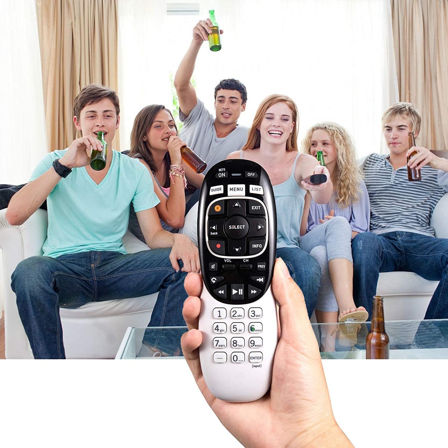 RC73 RC72 IR/RF Universal Remote Control Replacement Compatible with DirecTV HR20 HR21 HR34 HR44 HR54 RC72 RC71