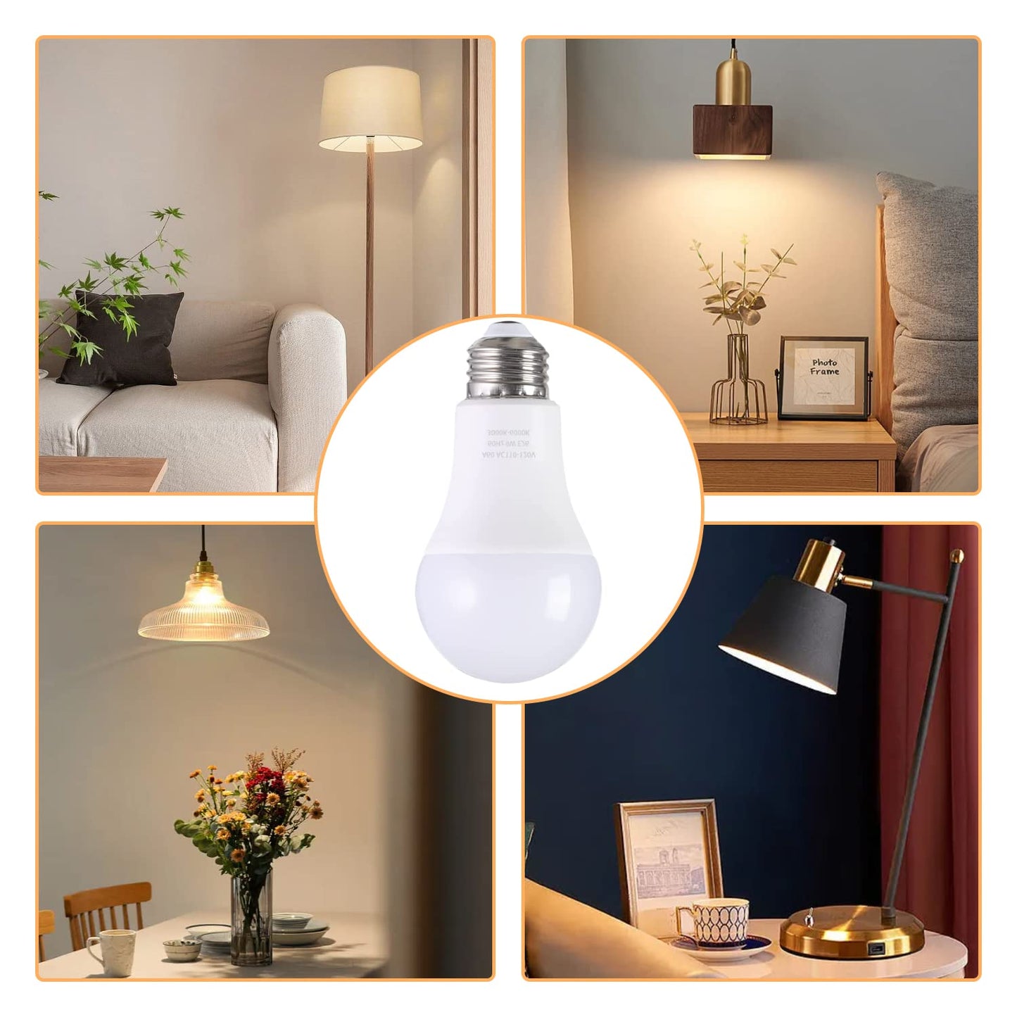 MXhme A19 LED Light Bulbs with Remote Control, 800LM 9W, 60W Equivalent LED Bulbs,Stepless Dimmable 3000K-6000K,E26 Base,CRI 80+,2.4GHz,25000+ Hours
