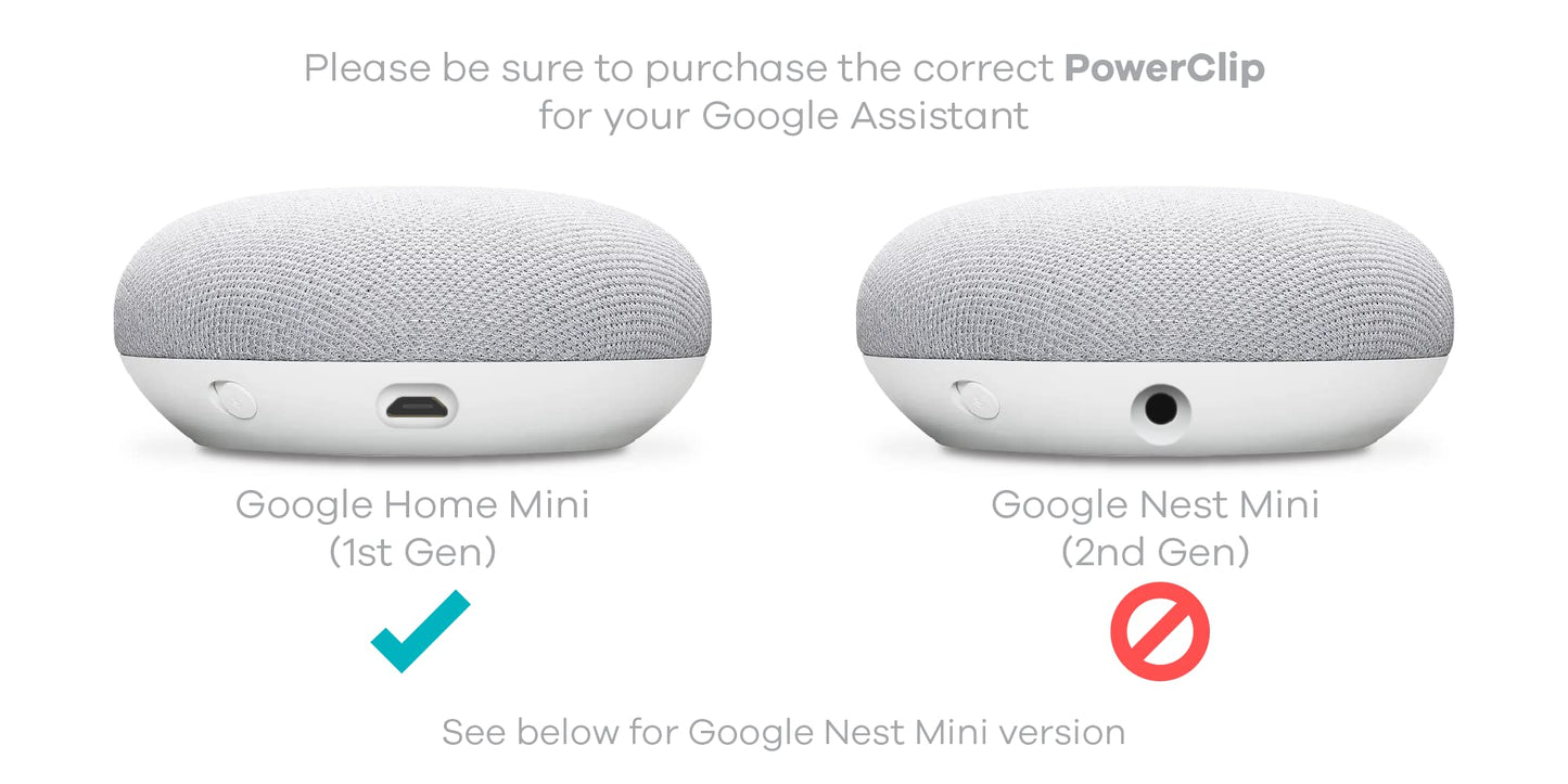 360 Electrical 360579 PowerClip Outlet Mount for Google Home Mini - Google Plug-in Bracket Stand Holder Case, for Kitchen, Bathroom, Bedroom, Living