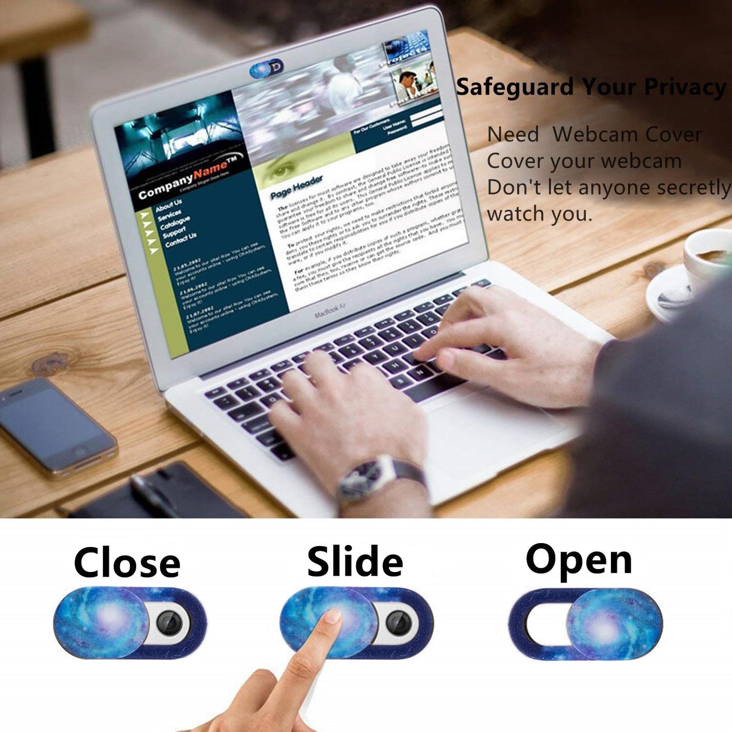 AWAA Webcam Cover, Laptop Camera Cover Slide, Ultra-Thin Camera Cover Slide for MacBook Pro, iMac,PC,iPad,iPhone,Cell Phone and More