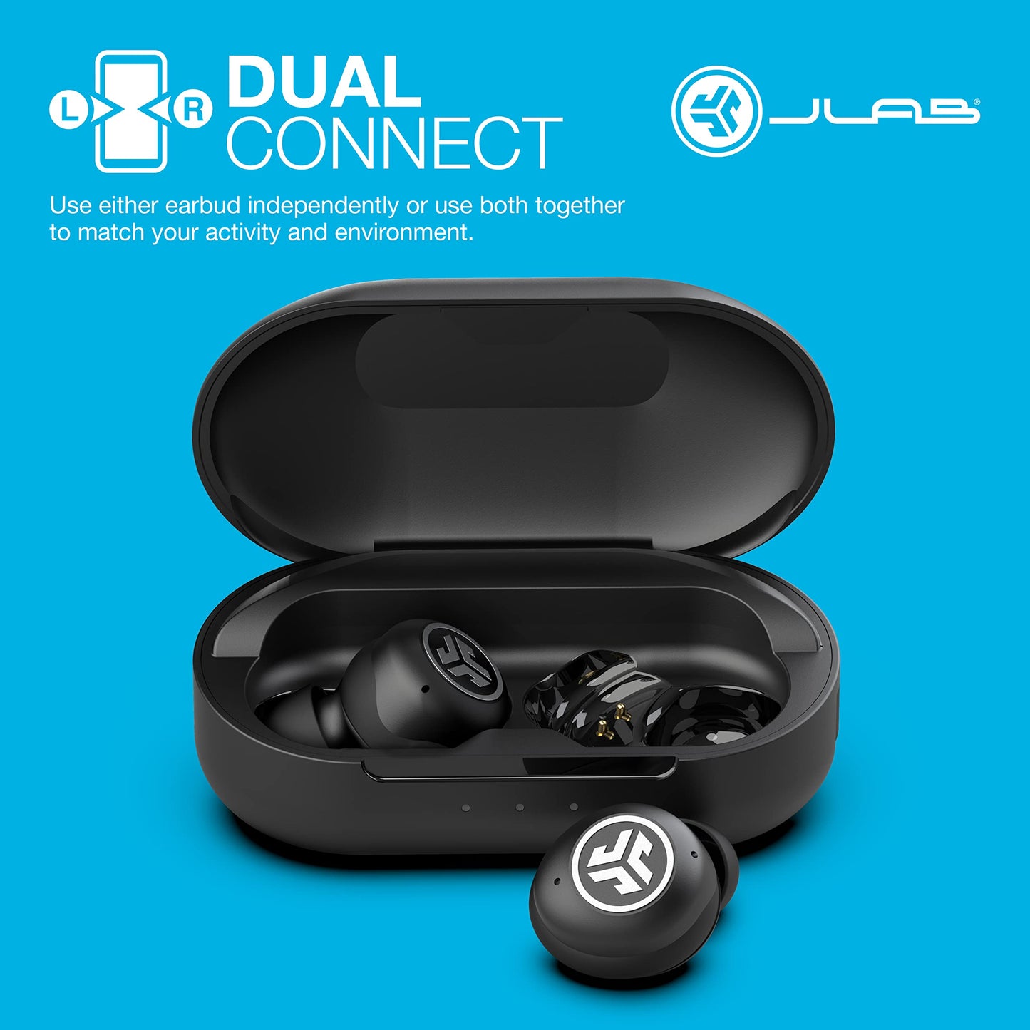 JLab JBuds Air Pro True Wireless Earbuds, Black, Bluetooth Multipoint, Auto Play & Pause, Dual Connect, IP55 Sweat & Dust Resistance, Be Aware Audio…