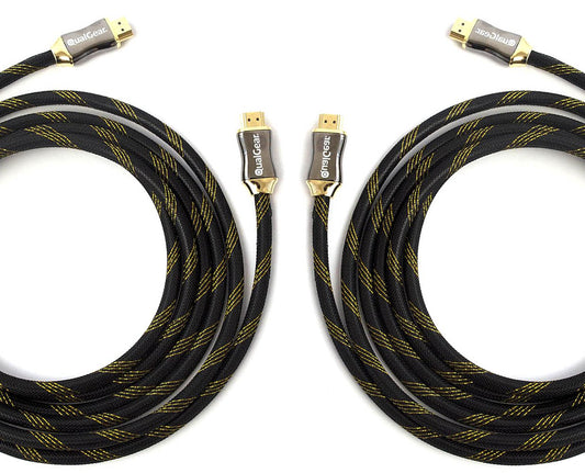 QualGear 6 Feet - 2 Pack HDMI Premium Certified 2.0 cable with 24K Gold Plated Contacts, Supports 4K Ultra HD, 3D, 18Gbps, Audio Return Channel