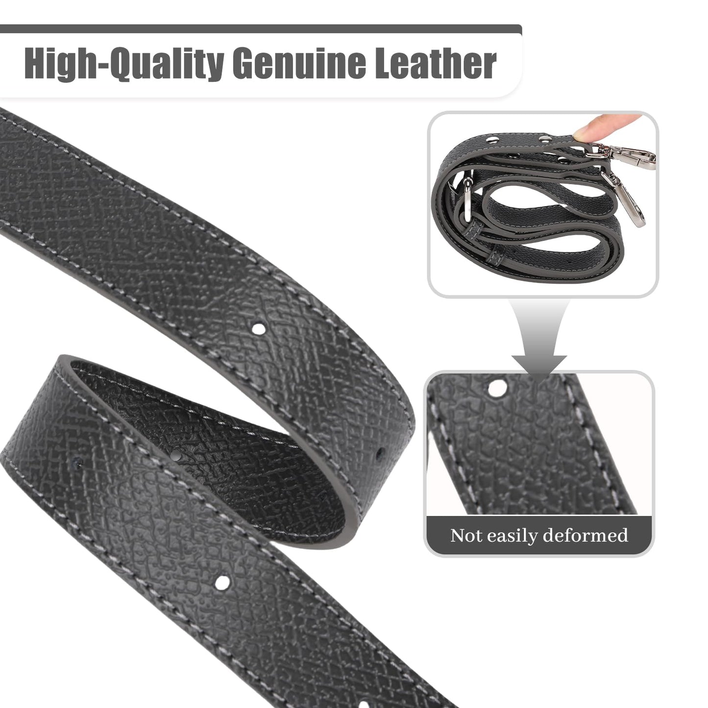 KOMHPS 2026 Purse Straps Replacement, Leather Handbag Crossbody Shoulder Strap for S/M/L Tote Bag Women(Graphite Gray)