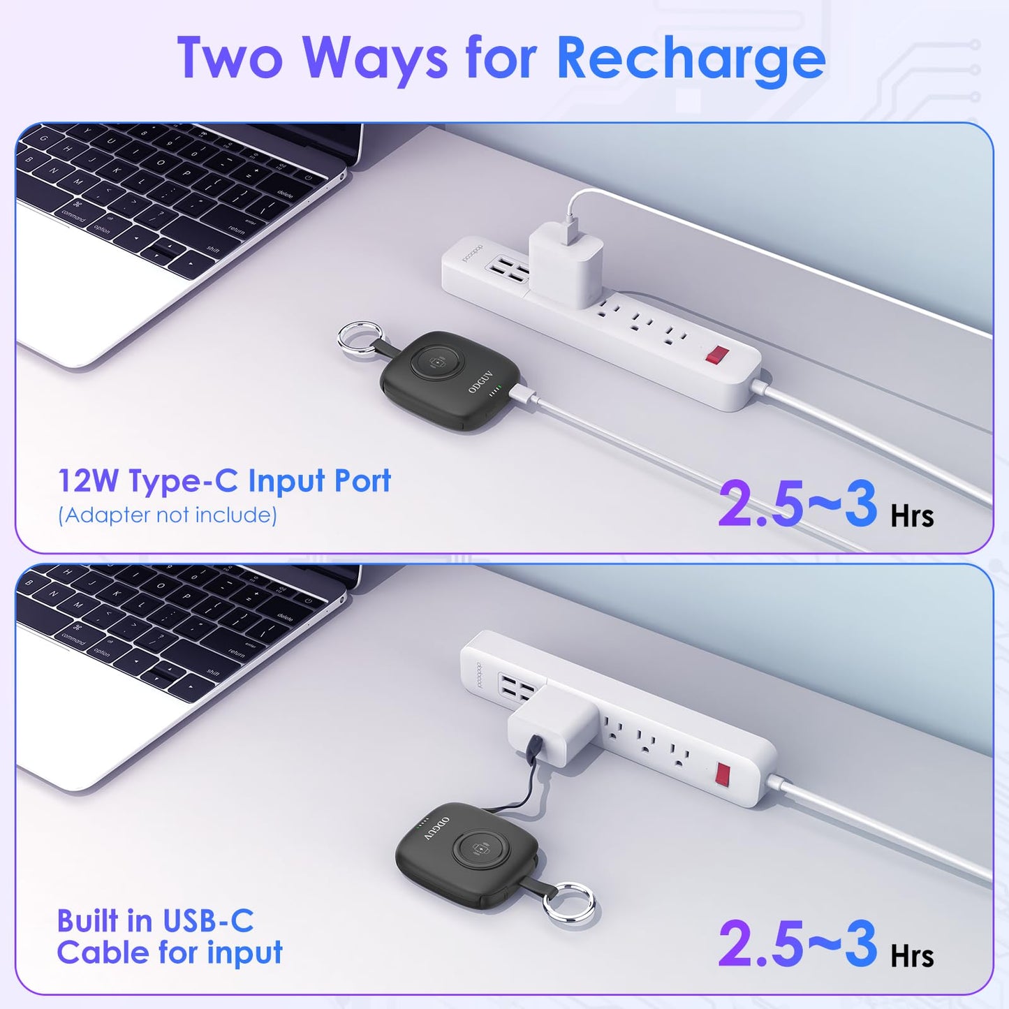 Small Portable Charger 5000mAh,iWatch Wireless Charger Mini Power Bank with Built-in Cable,Travel Keychain Charger for Apple Watch