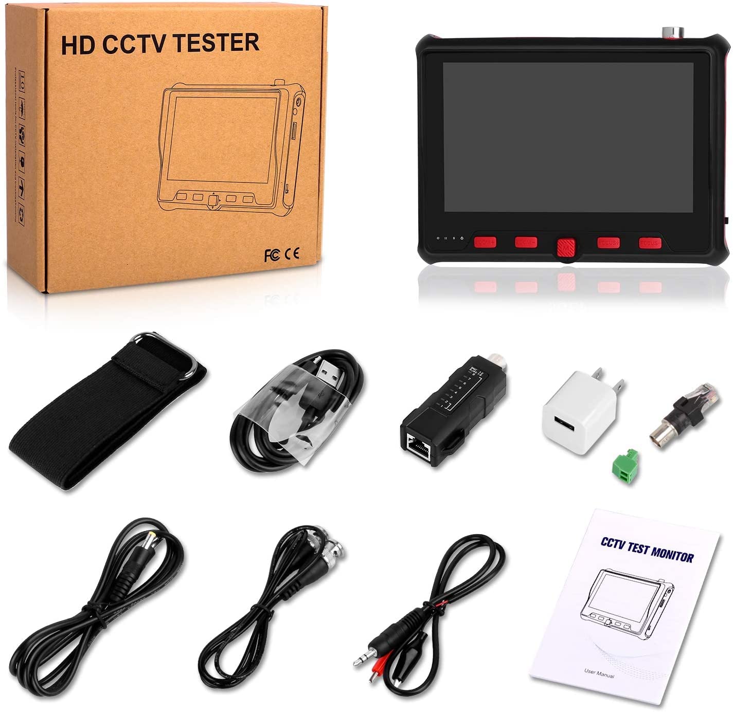 ?Upgrade? Portable Wrist CCTV Tester,5'' LCD Monitor,HDMI in &VGA in,Camera Debugging Helper