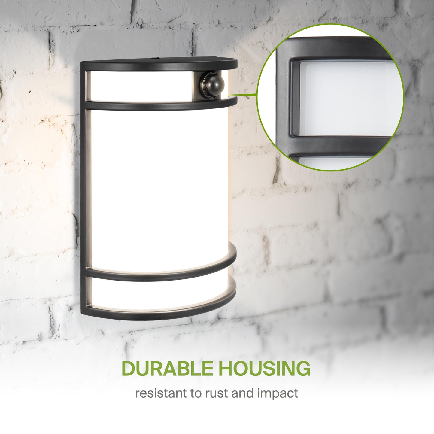 ASD 10 Inch Motion Sensor LED Outdoor Sconce Lights - 15W 120-277V 3000K 4000K 5000K Black Exterior Lighting Fixtures, Dimmable Exterior Lights