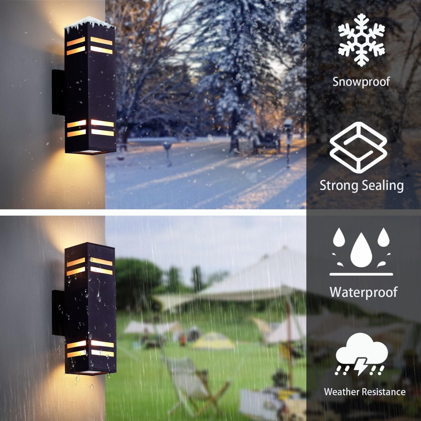 iYogaled Dusk to Dawn Outdoor Wall Light, Brown Exterior Up Down Lights Outdoor Light Fixture, Porch Lights Wall Mount 2 Pack, IP65 Aluminum Modern