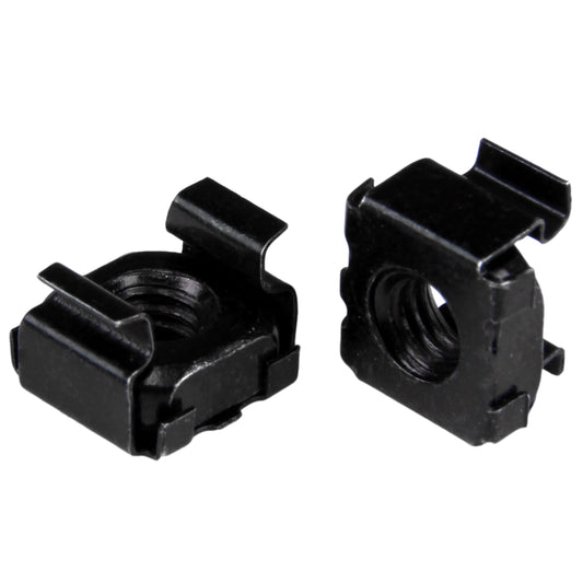 StarTech 100-Pack M5 Square Hole Cage Nuts & Tool, Black Steel, 19in, TAA