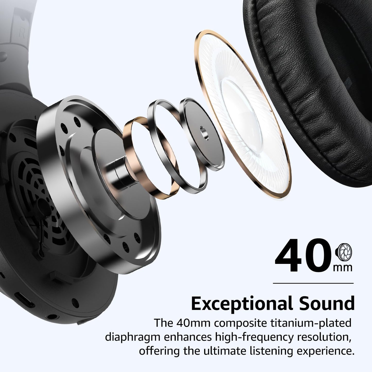 TOZO HA1 Bluetooth 5.4 Over Ear Headphones, 70H Playtime with Mic, Foldable Wireless Headset, Deep Bass Stereo Sound Customizable 32 EQ Music Mode…
