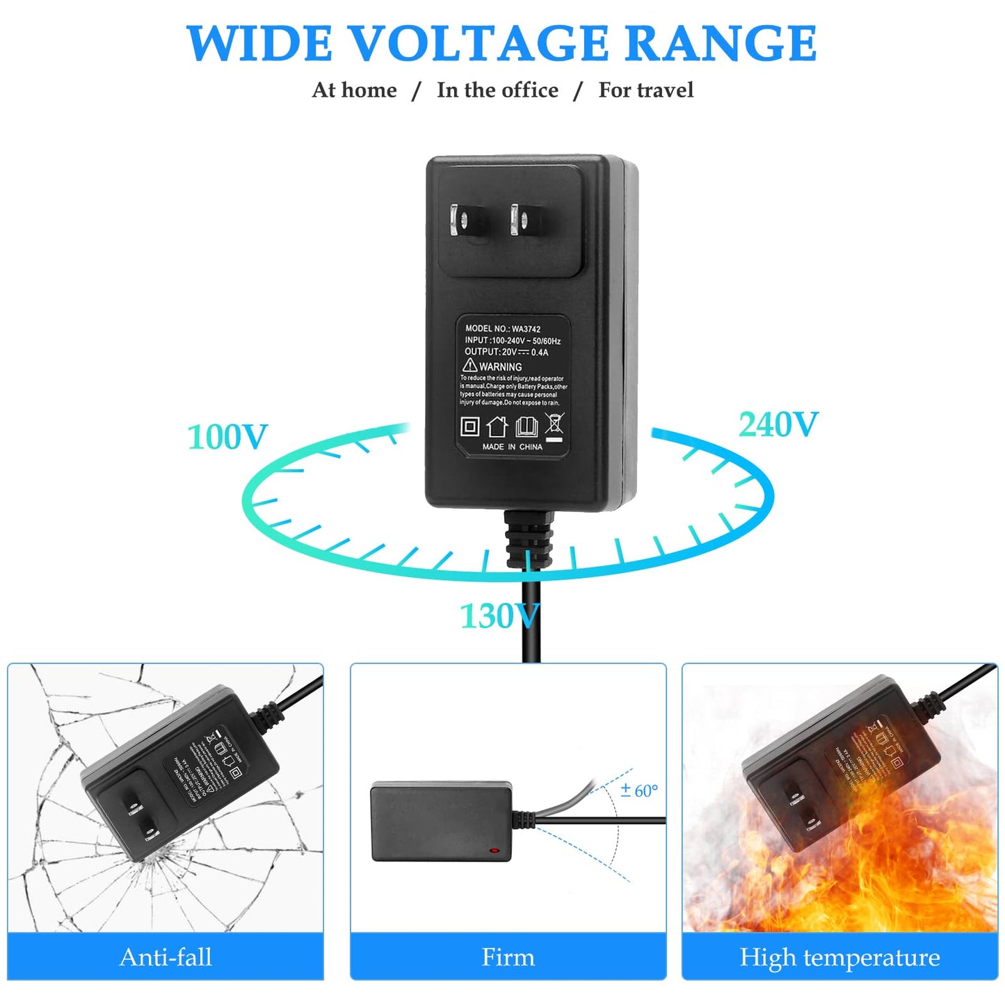 13.5V Charger for VacLife VL189 VL188 H-106 H106 VL106 H-111 VL706 Cordless Handheld Vacuum Cleaner Power Supply Adapter Cord